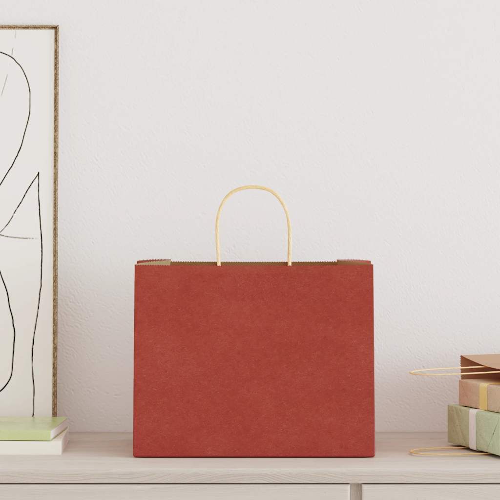 Papieren zakken 250 st met hengsels 32x22x24 cm rood is nu te koop bij PeponiXL, paradijselijk wonen!