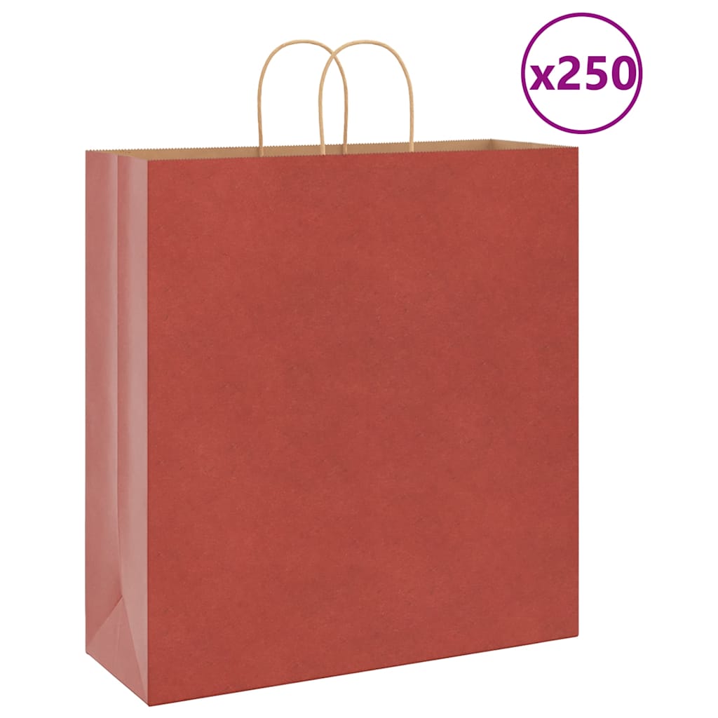 Papieren zakken 250 st met hengsels 45x17x48 cm rood is nu te koop bij PeponiXL, paradijselijk wonen!