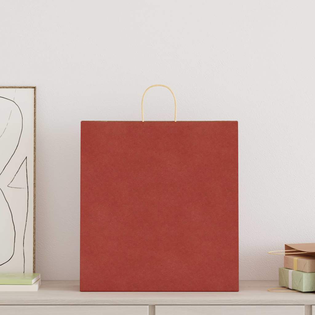 Papieren zakken 250 st met hengsels 45x17x48 cm rood is nu te koop bij PeponiXL, paradijselijk wonen!