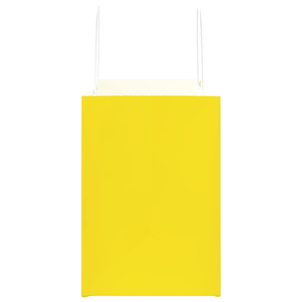 Papieren zakken 50 st met hengsels 32x17x25 cm geel is nu te koop bij PeponiXL, paradijselijk wonen!