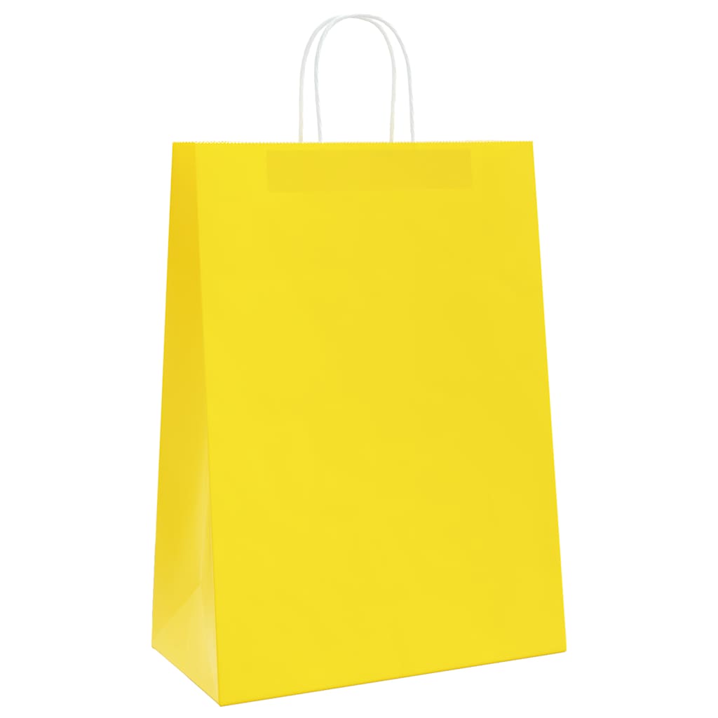 Papieren zakken 50 st met hengsels 32x17x44 cm geel is nu te koop bij PeponiXL, paradijselijk wonen!