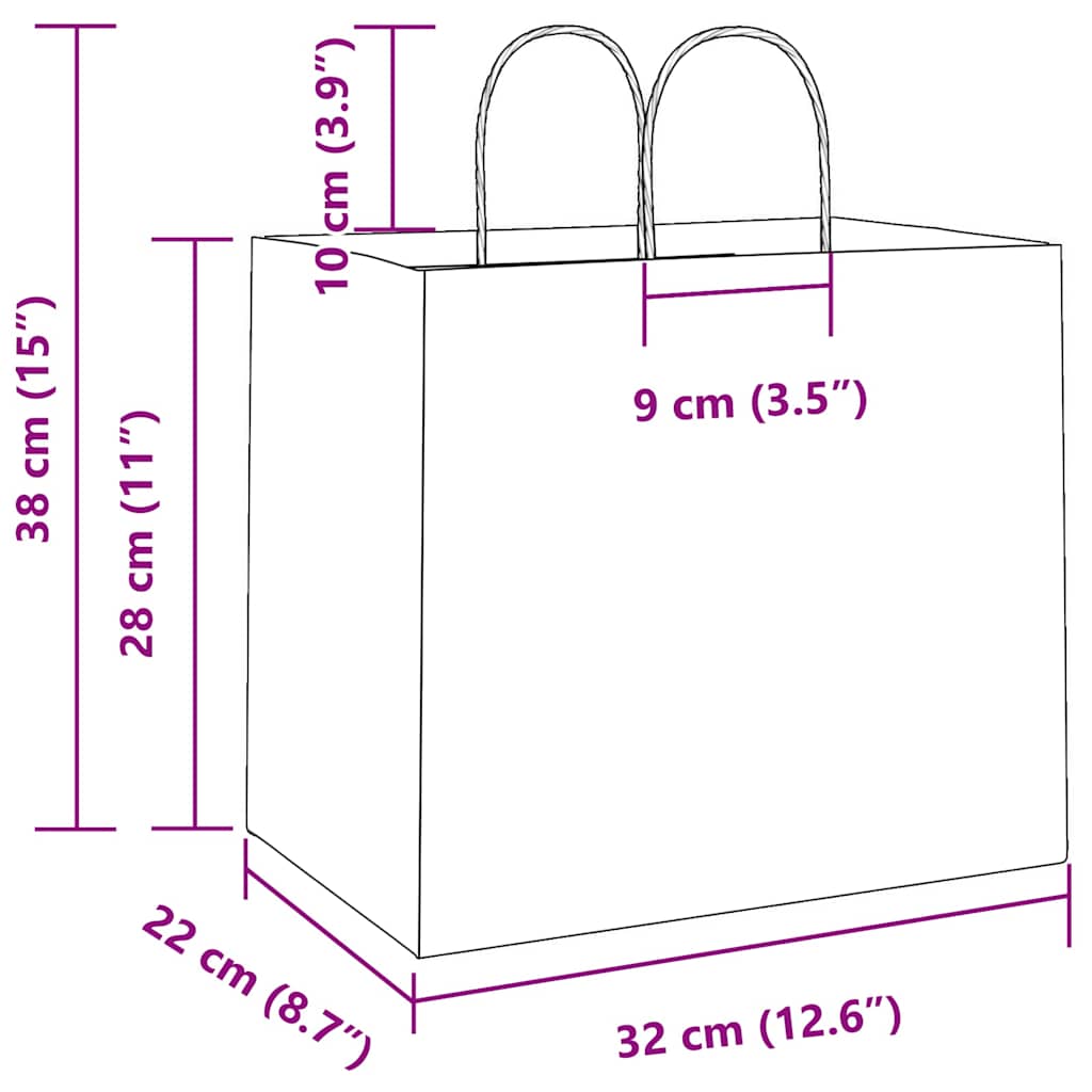 Papieren zakken 50 st met hengsels 32x22x28 cm geel is nu te koop bij PeponiXL, paradijselijk wonen!