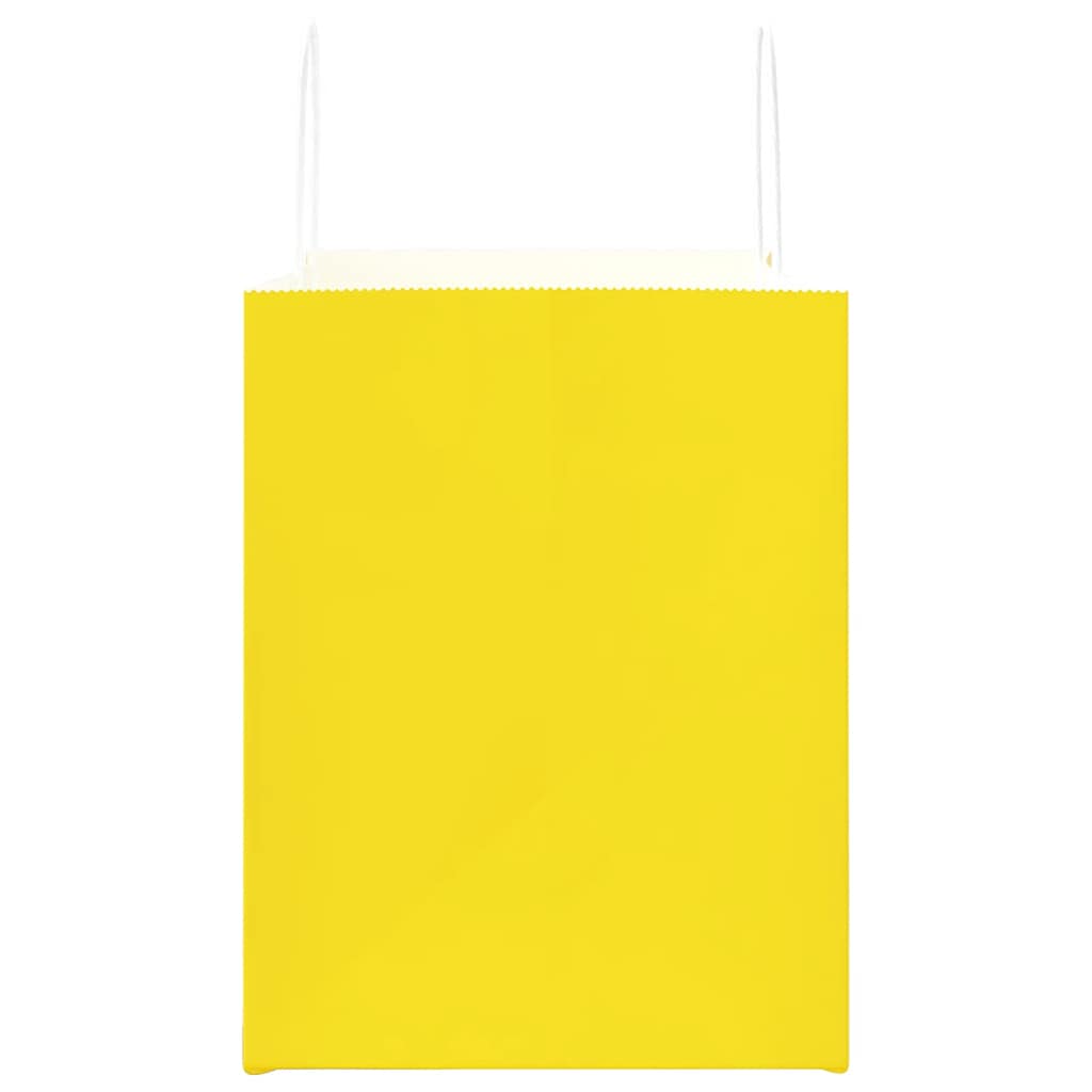 Papieren zakken 50 st met hengsels 32x22x28 cm geel is nu te koop bij PeponiXL, paradijselijk wonen!