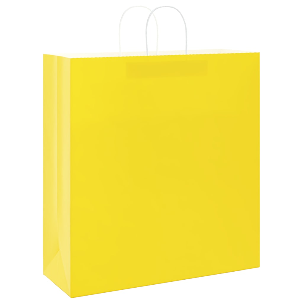 Papieren zakken 50 st met hengsels 45x17x48 cm geel is nu te koop bij PeponiXL, paradijselijk wonen!