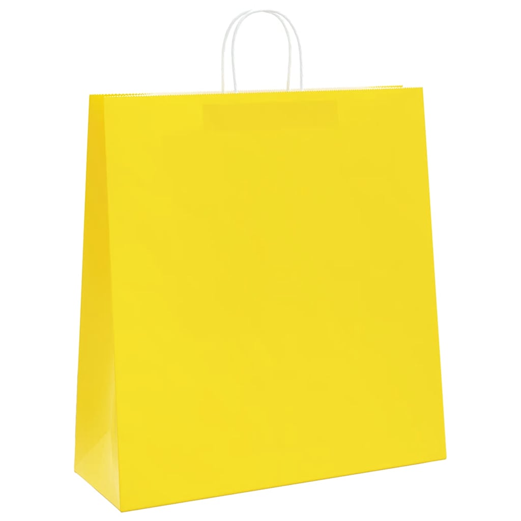 Papieren zakken 50 st met hengsels 45x17x48 cm geel is nu te koop bij PeponiXL, paradijselijk wonen!