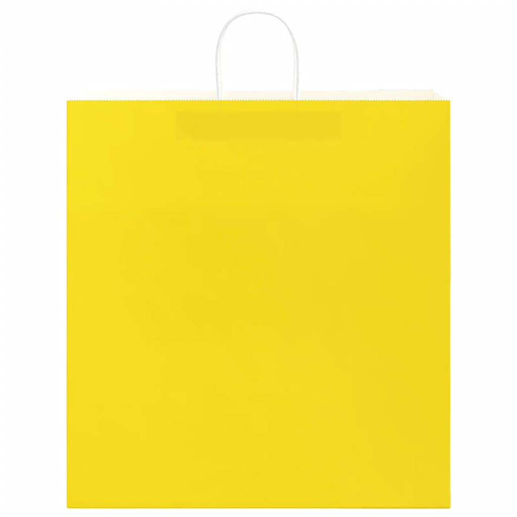 Papieren zakken 50 st met hengsels 45x17x48 cm geel is nu te koop bij PeponiXL, paradijselijk wonen!