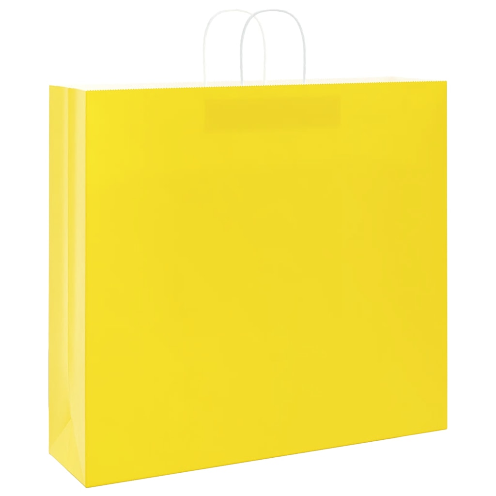 Papieren zakken 50 st met hengsels 54x15x49 cm geel is nu te koop bij PeponiXL, paradijselijk wonen!