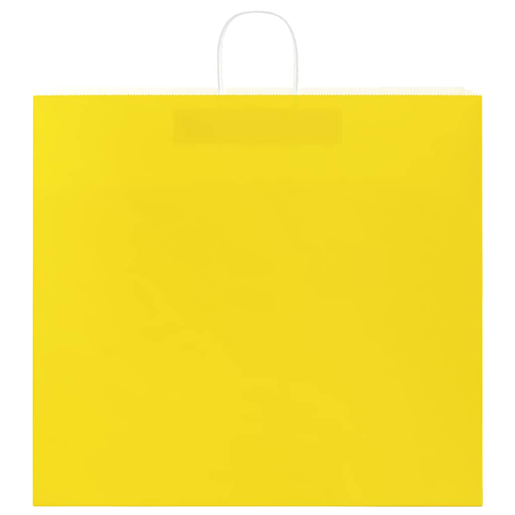 Papieren zakken 50 st met hengsels 54x15x49 cm geel is nu te koop bij PeponiXL, paradijselijk wonen!