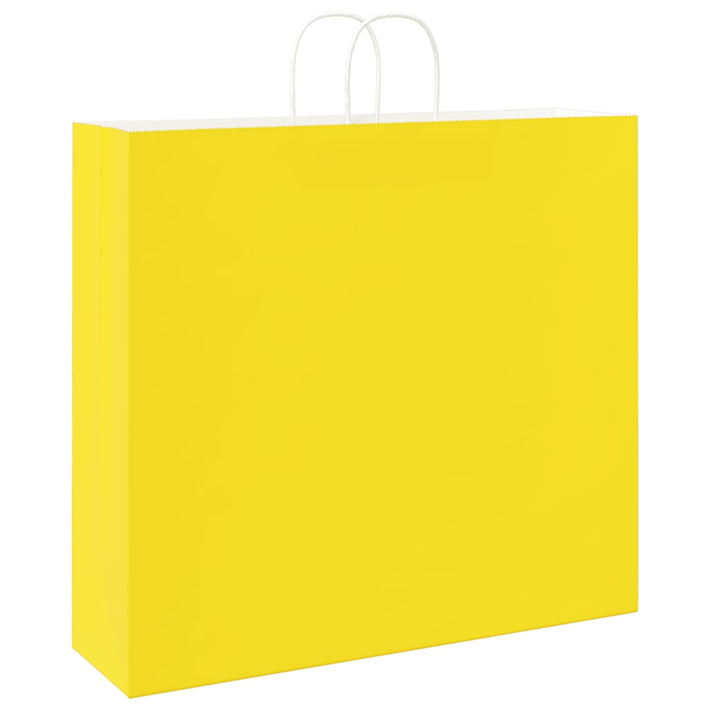 Papieren zakken 50 st met hengsels 54x15x49 cm geel is nu te koop bij PeponiXL, paradijselijk wonen!