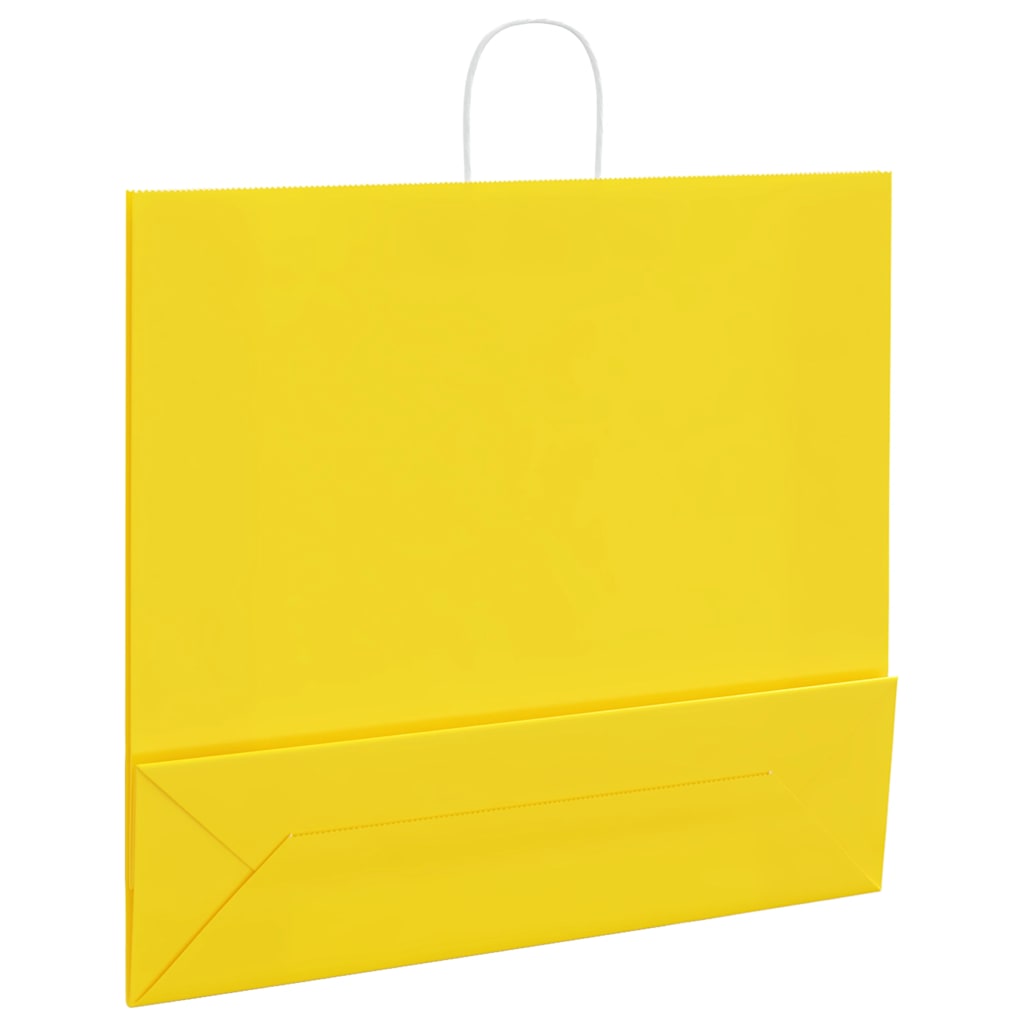 Papieren zakken 50 st met hengsels 54x15x49 cm geel is nu te koop bij PeponiXL, paradijselijk wonen!