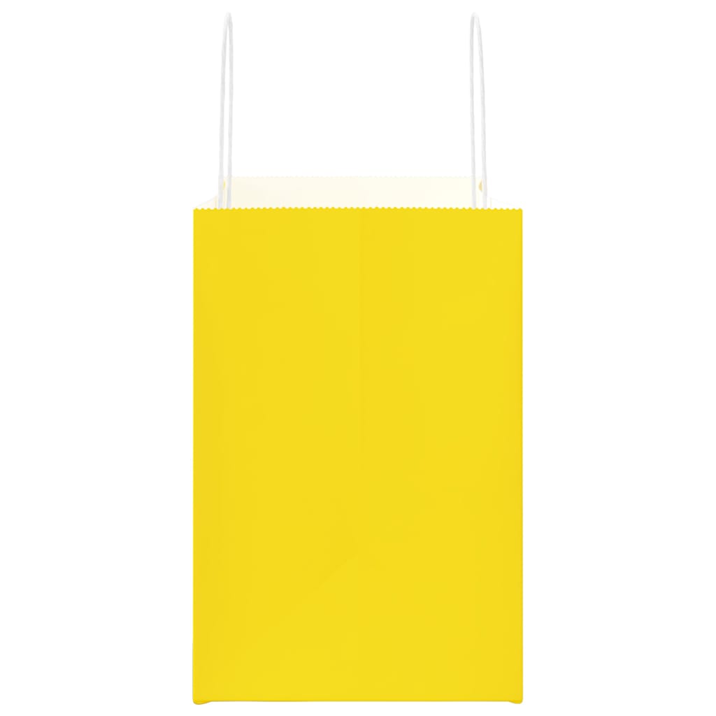 Papieren zakken 250 st met hengsels 26x17x25 cm geel is nu te koop bij PeponiXL, paradijselijk wonen!