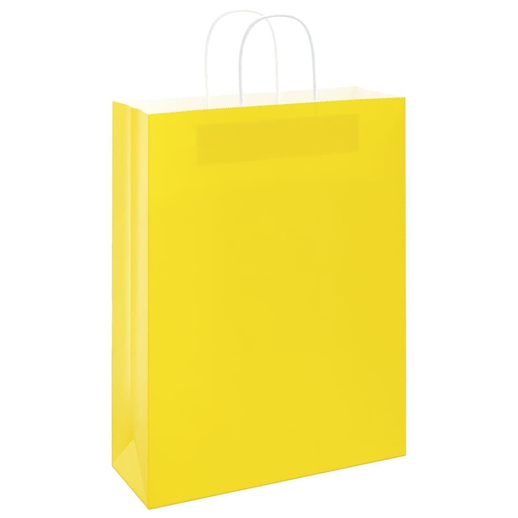 Papieren zakken 250 st met hengsels 32x12x42 cm geel is nu te koop bij PeponiXL, paradijselijk wonen!