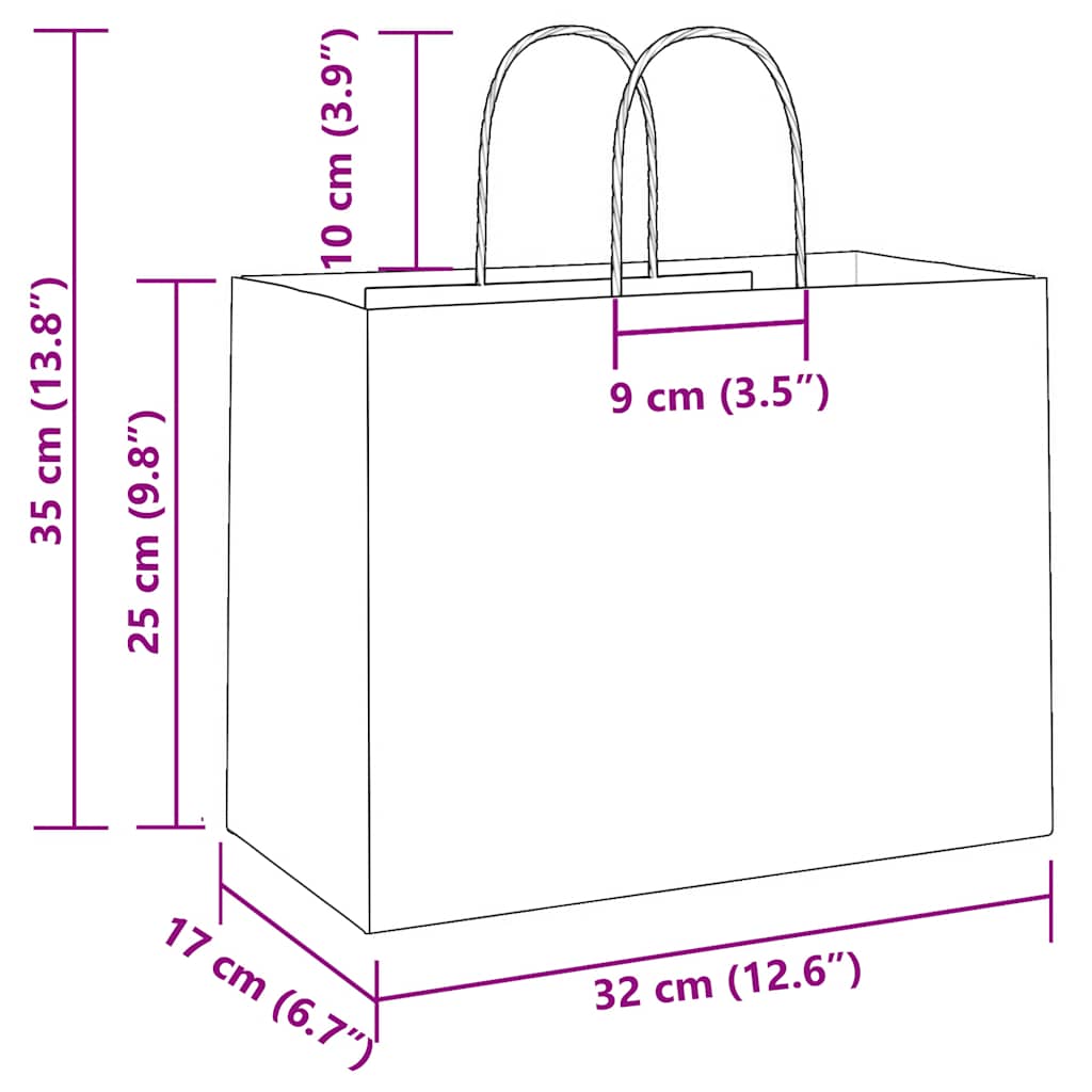 Papieren zakken 250 st met hengsels 32x17x25 cm geel is nu te koop bij PeponiXL, paradijselijk wonen!