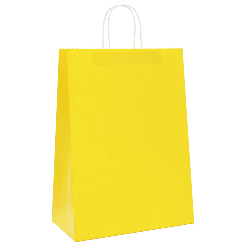 Papieren zakken 250 st met hengsels 32x17x44 cm geel is nu te koop bij PeponiXL, paradijselijk wonen!