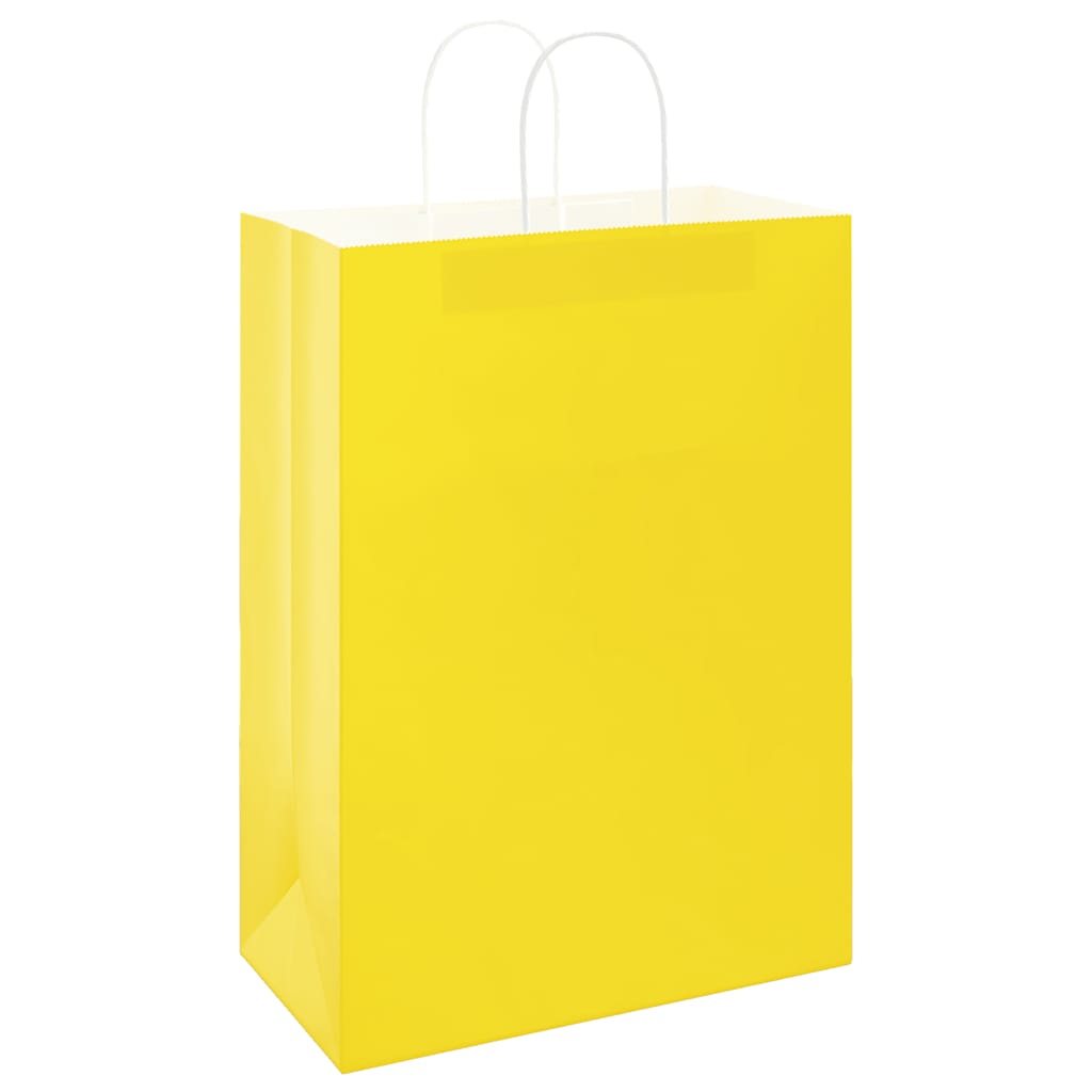 Papieren zakken 250 st met hengsels 32x17x44 cm geel is nu te koop bij PeponiXL, paradijselijk wonen!