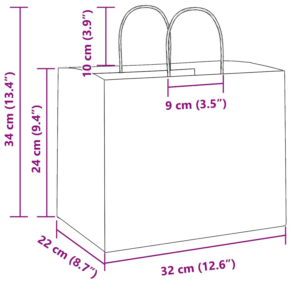 Papieren zakken 250 st met hengsels 32x22x24 cm geel is nu te koop bij PeponiXL, paradijselijk wonen!