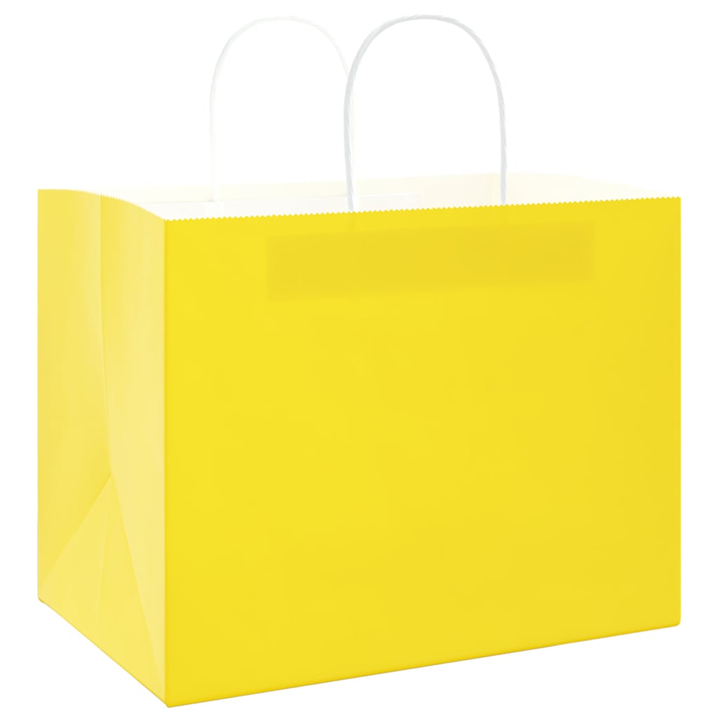 Papieren zakken 250 st met hengsels 32x22x24 cm geel is nu te koop bij PeponiXL, paradijselijk wonen!