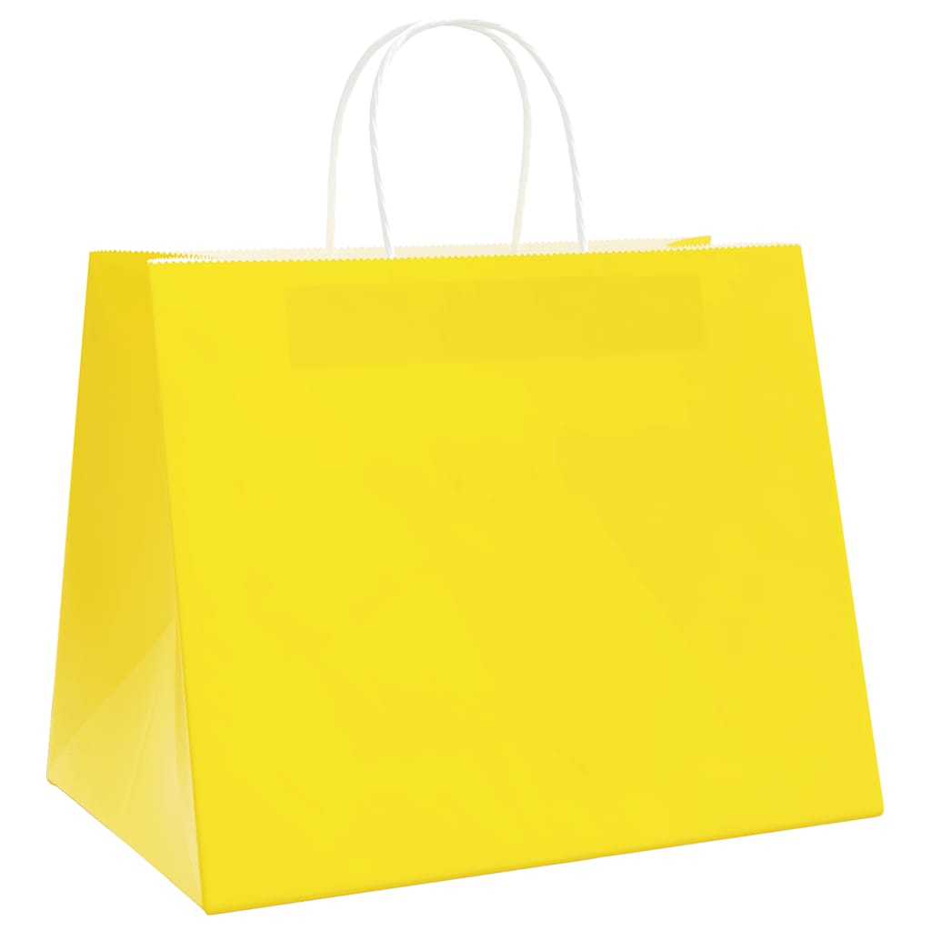 Papieren zakken 250 st met hengsels 32x22x24 cm geel is nu te koop bij PeponiXL, paradijselijk wonen!