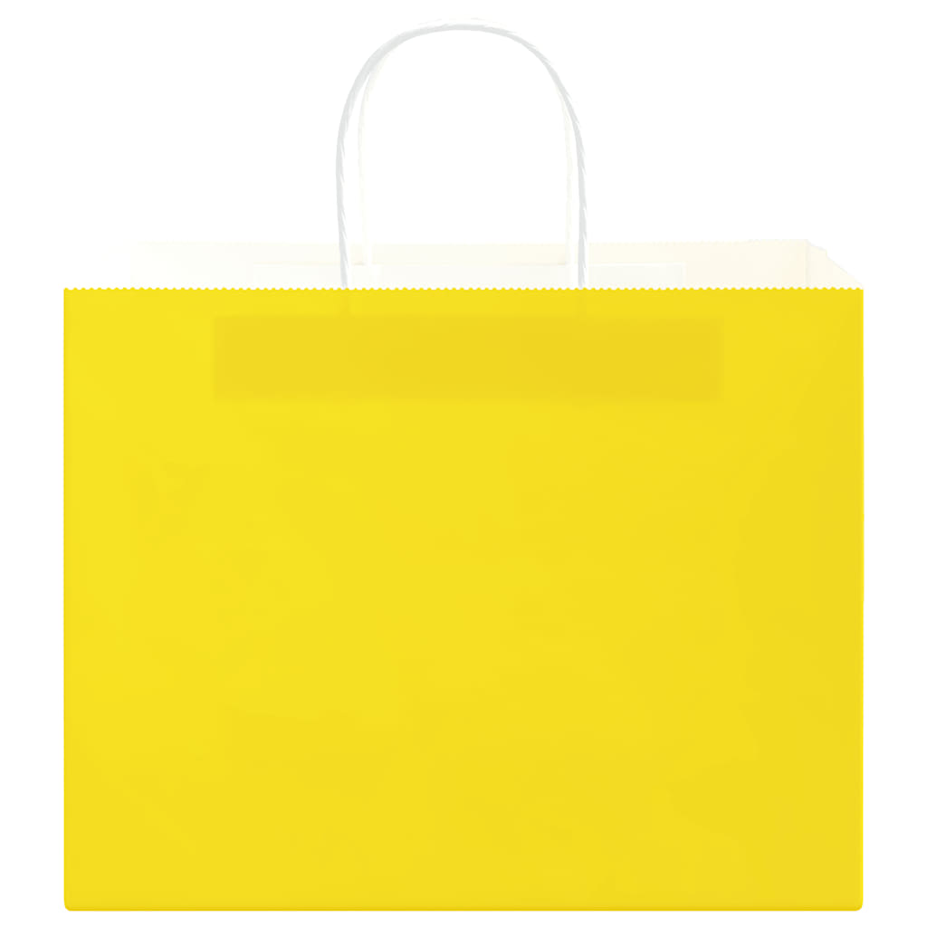 Papieren zakken 250 st met hengsels 32x22x24 cm geel is nu te koop bij PeponiXL, paradijselijk wonen!