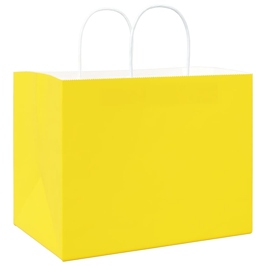 Papieren zakken 250 st met hengsels 32x22x24 cm geel is nu te koop bij PeponiXL, paradijselijk wonen!