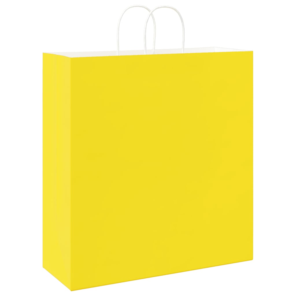 Papieren zakken 250 st met hengsels 45x17x48 cm geel is nu te koop bij PeponiXL, paradijselijk wonen!