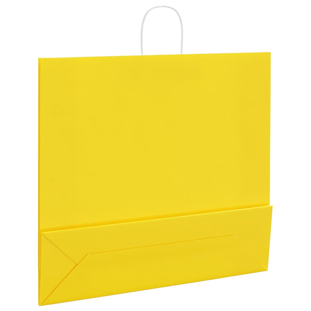 Papieren zakken 250 st met hengsels 54x15x49 cm geel is nu te koop bij PeponiXL, paradijselijk wonen!