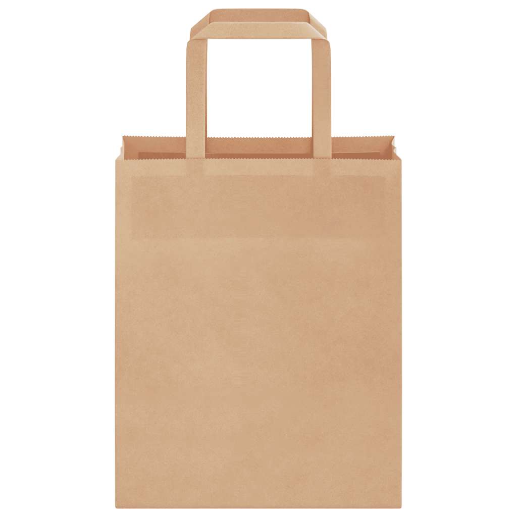 Papieren zakken 50 st met hengsels 18x8x22 cm bruin is nu te koop bij PeponiXL, paradijselijk wonen!