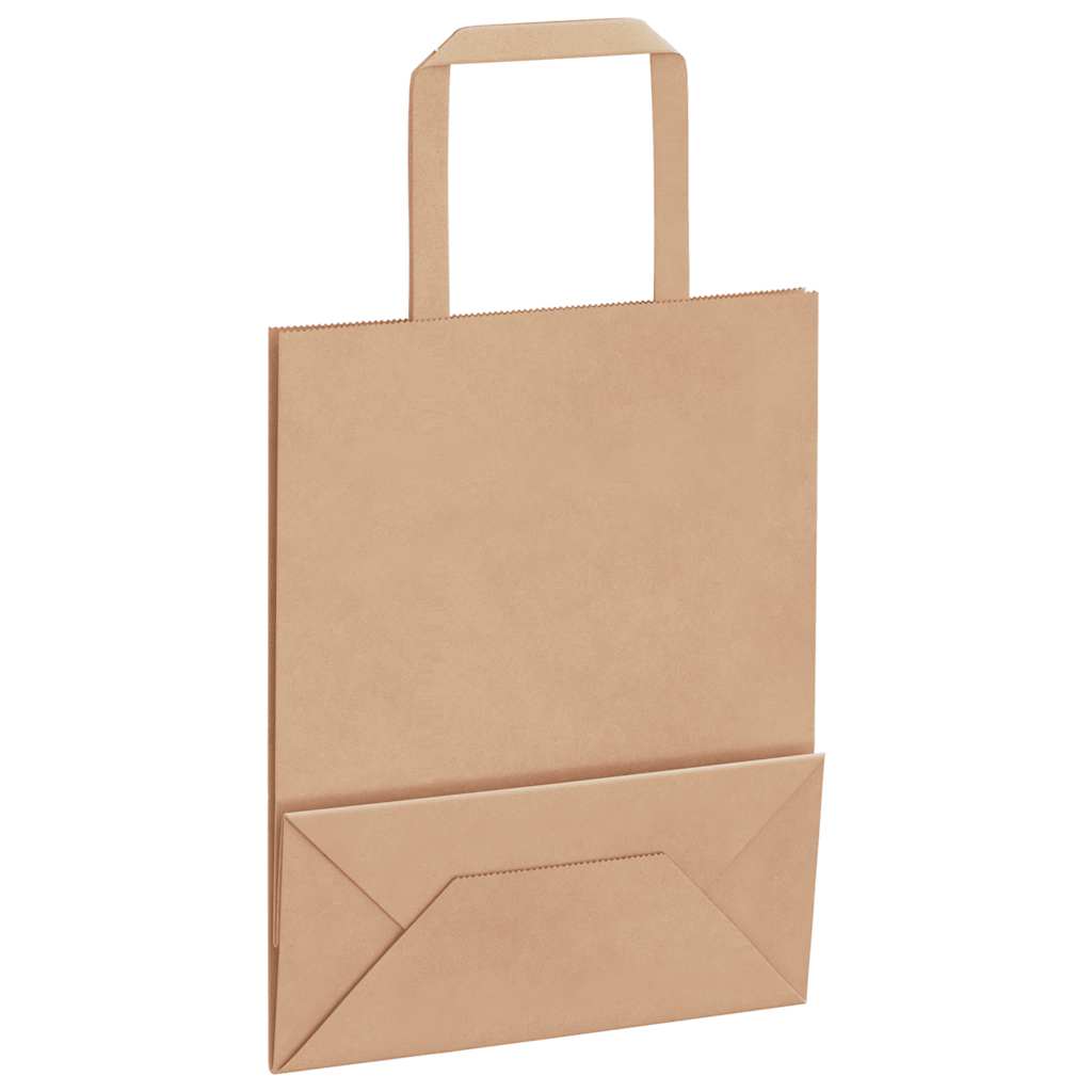 Papieren zakken 50 st met hengsels 18x8x22 cm bruin is nu te koop bij PeponiXL, paradijselijk wonen!