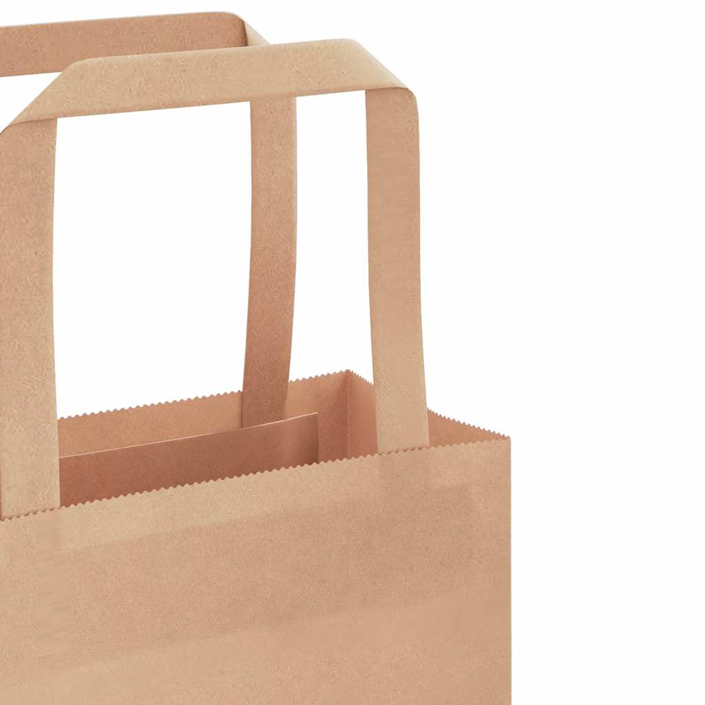 Papieren zakken 50 st met hengsels 18x8x22 cm bruin is nu te koop bij PeponiXL, paradijselijk wonen!