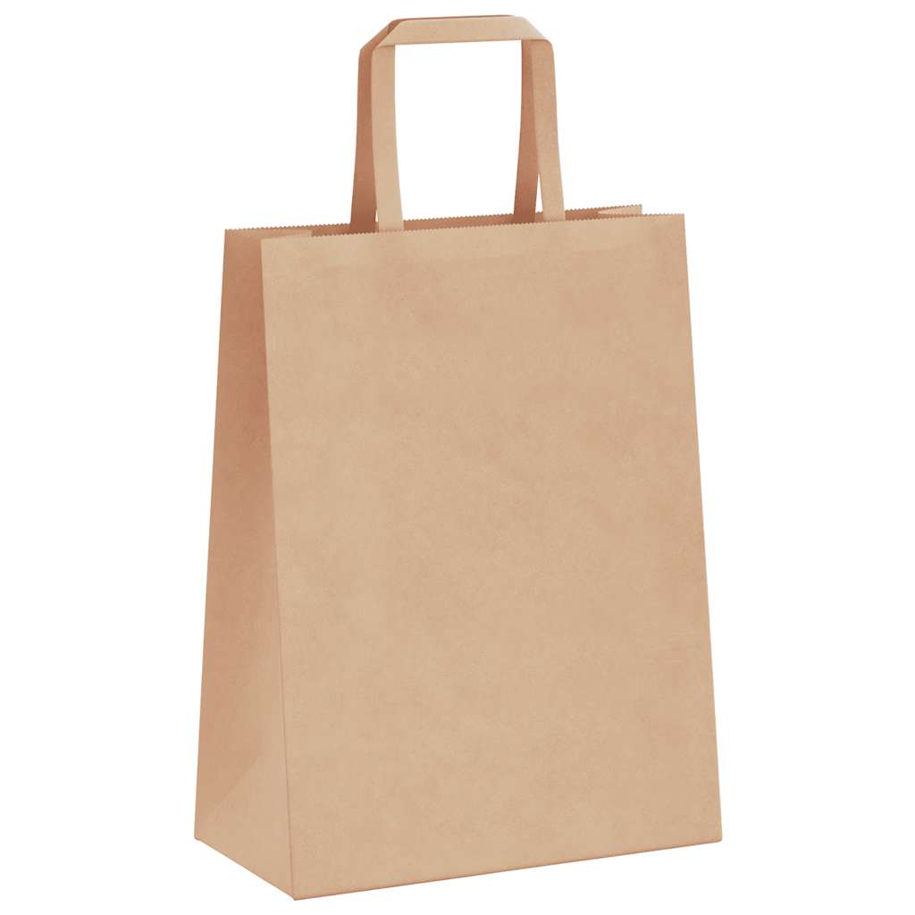 Papieren zakken 50 st met hengsels 21x11x28 cm bruin is nu te koop bij PeponiXL, paradijselijk wonen!