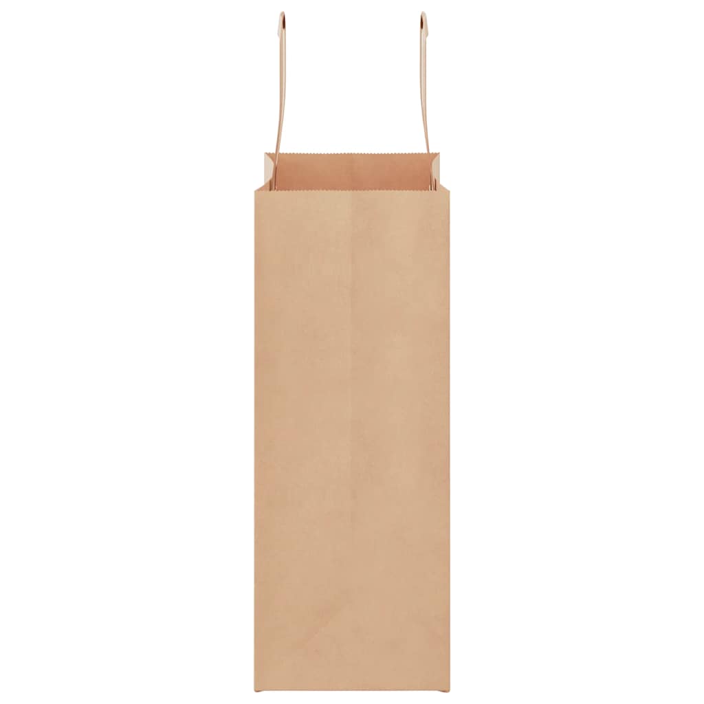 Papieren zakken 50 st met hengsels 21x11x28 cm bruin is nu te koop bij PeponiXL, paradijselijk wonen!
