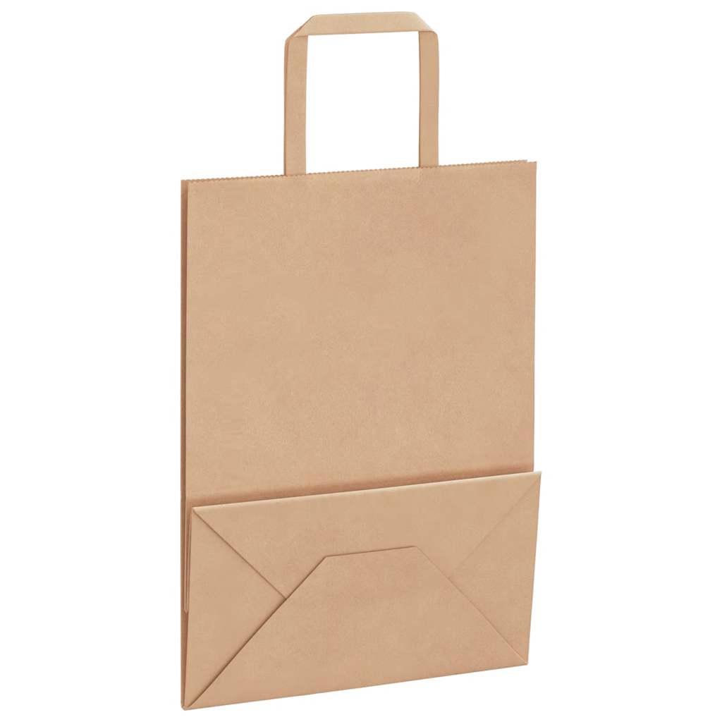 Papieren zakken 50 st met hengsels 21x11x28 cm bruin is nu te koop bij PeponiXL, paradijselijk wonen!