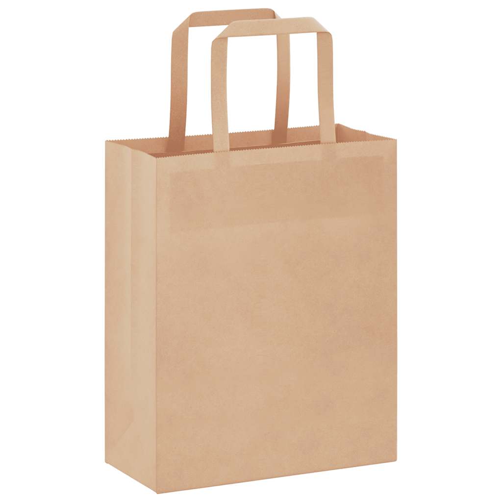 Papieren zakken 250 st met hengsels 18x8x22 cm bruin is nu te koop bij PeponiXL, paradijselijk wonen!