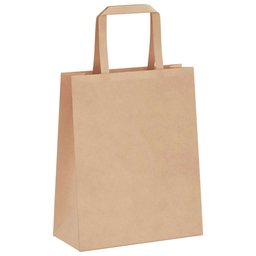 Papieren zakken 250 st met hengsels 18x8x22 cm bruin is nu te koop bij PeponiXL, paradijselijk wonen!