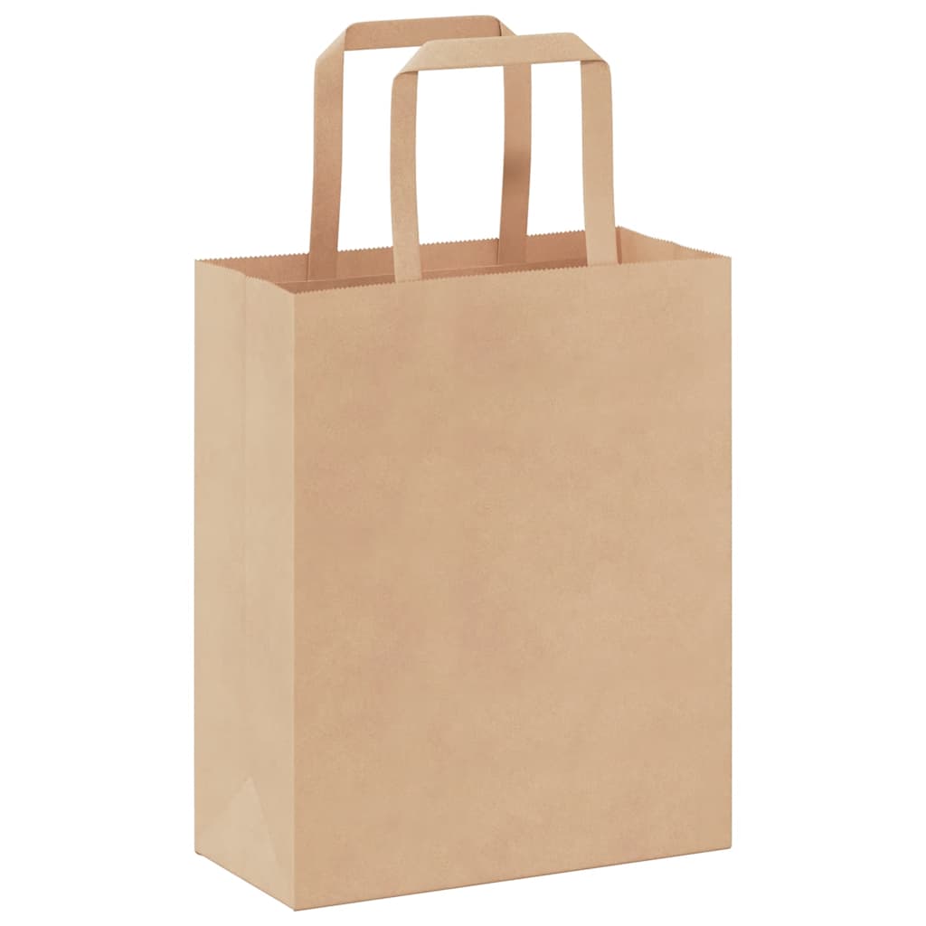 Papieren zakken 250 st met hengsels 18x8x22 cm bruin is nu te koop bij PeponiXL, paradijselijk wonen!