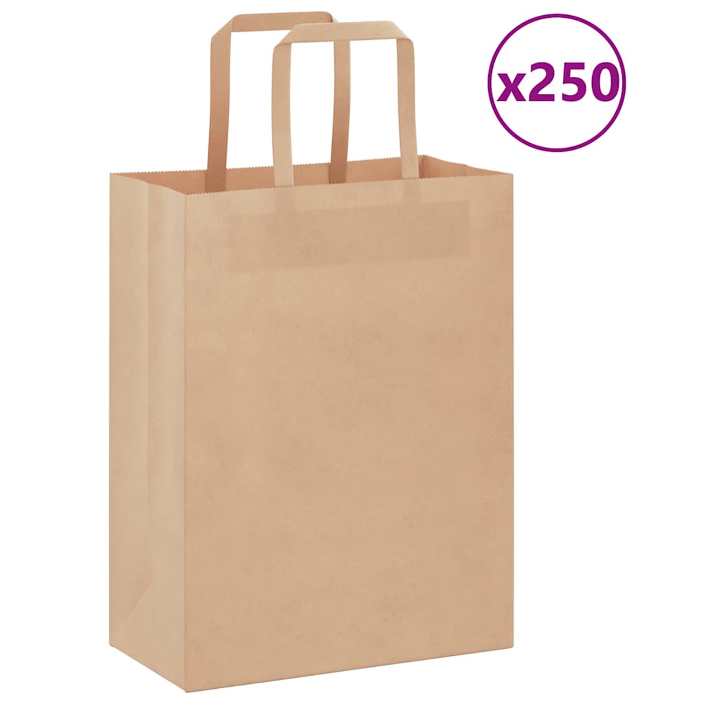 Papieren zakken 250 st met hengsels 21x11x28 cm bruin is nu te koop bij PeponiXL, paradijselijk wonen!