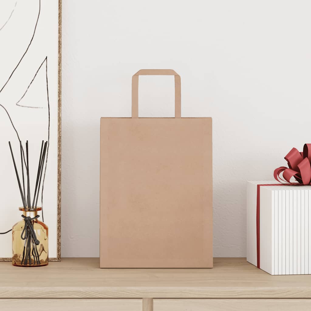 Papieren zakken 250 st met hengsels 21x11x28 cm bruin is nu te koop bij PeponiXL, paradijselijk wonen!