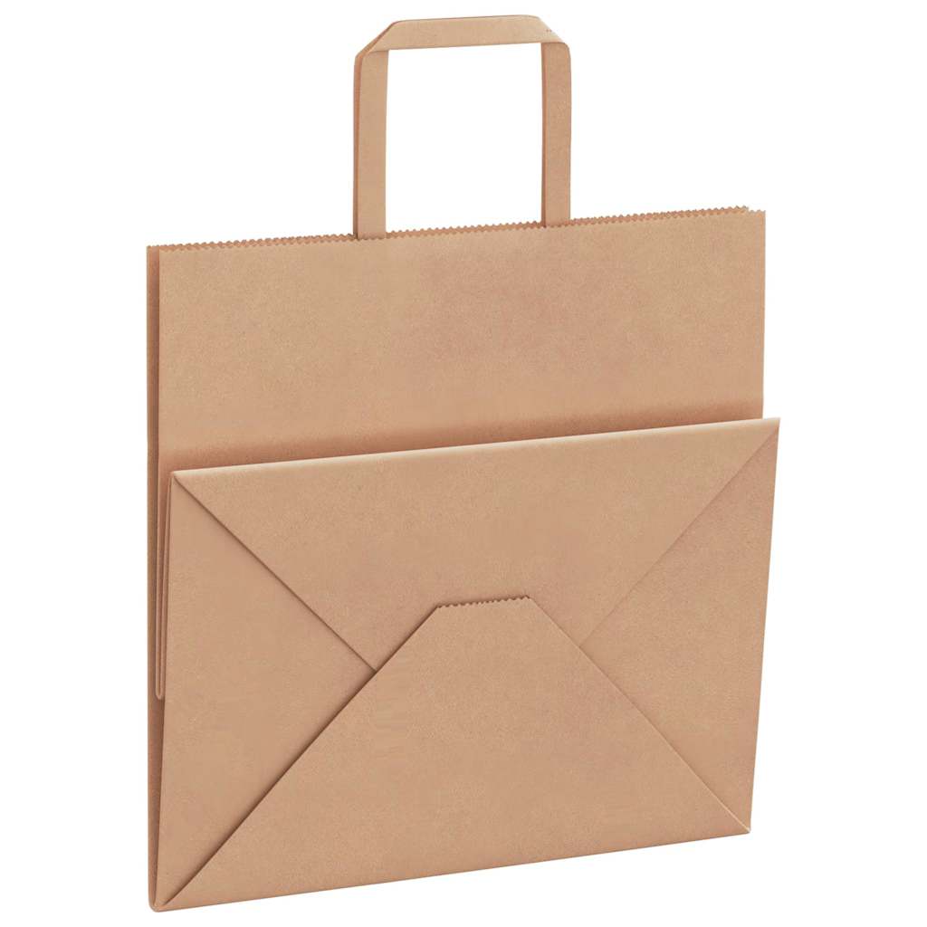 Papieren zakken 250 st met hengsels 26x17x25 cm bruin is nu te koop bij PeponiXL, paradijselijk wonen!