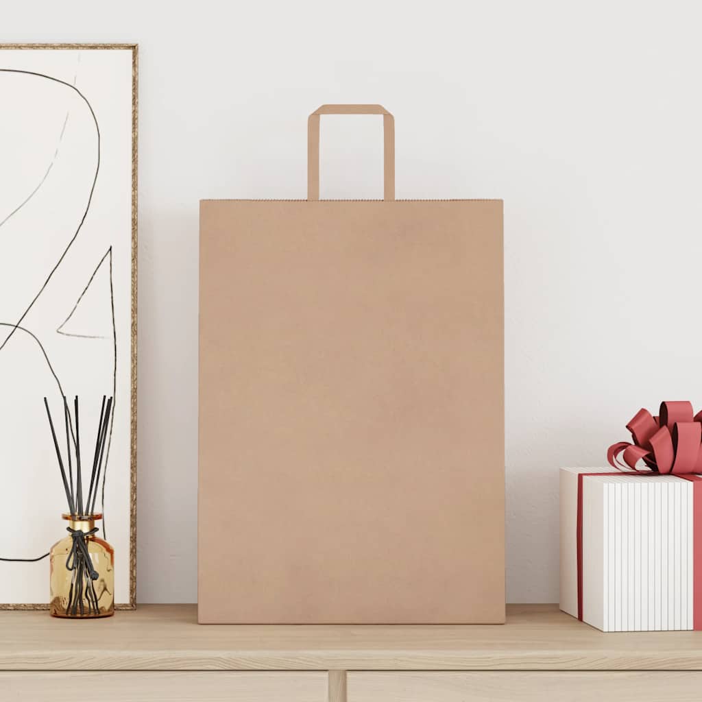 Papieren zakken 250 st met hengsels 32x17x44 cm bruin is nu te koop bij PeponiXL, paradijselijk wonen!