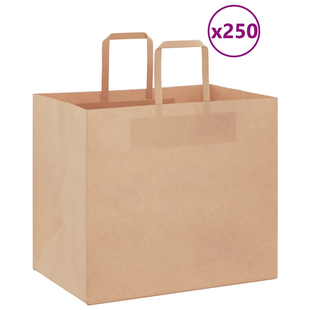 Papieren zakken 250 st met hengsels 32x22x28 cm bruin is nu te koop bij PeponiXL, paradijselijk wonen!