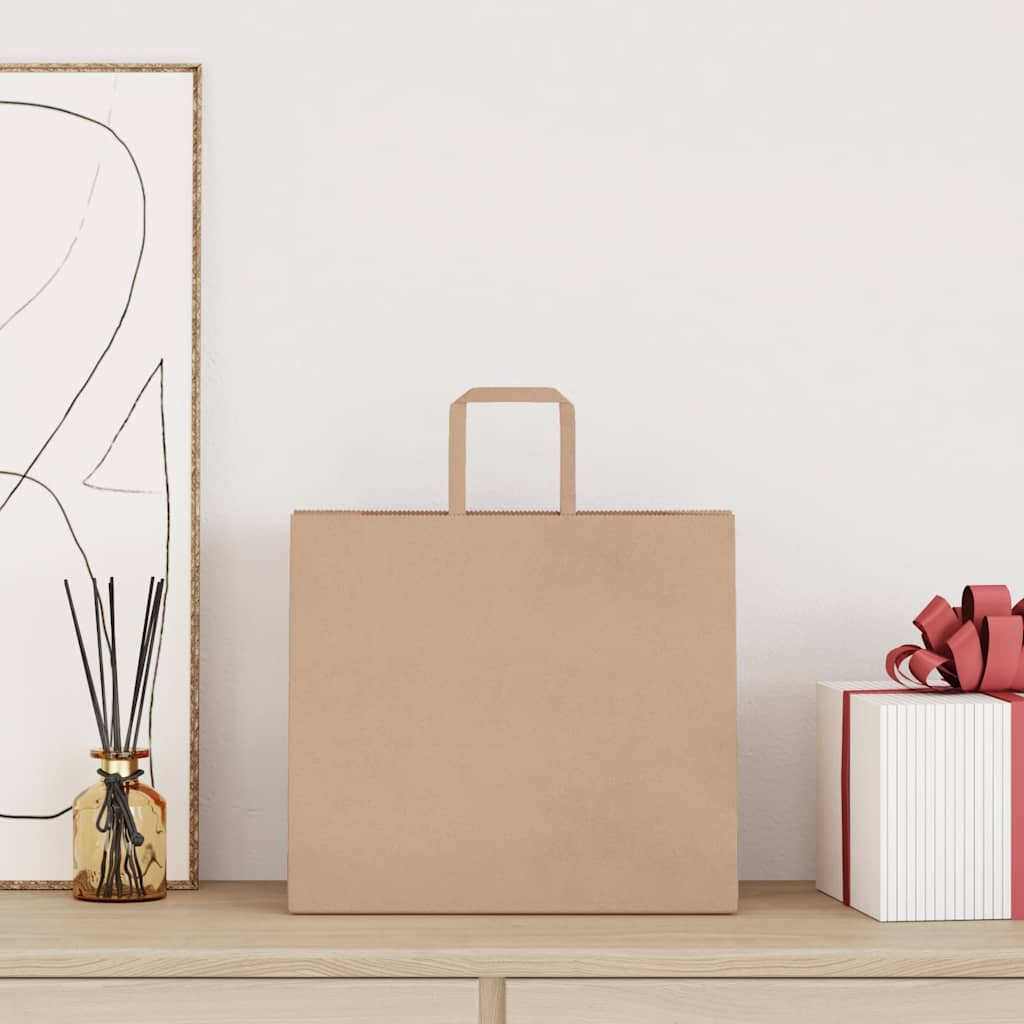Papieren zakken 250 st met hengsels 32x22x28 cm bruin is nu te koop bij PeponiXL, paradijselijk wonen!