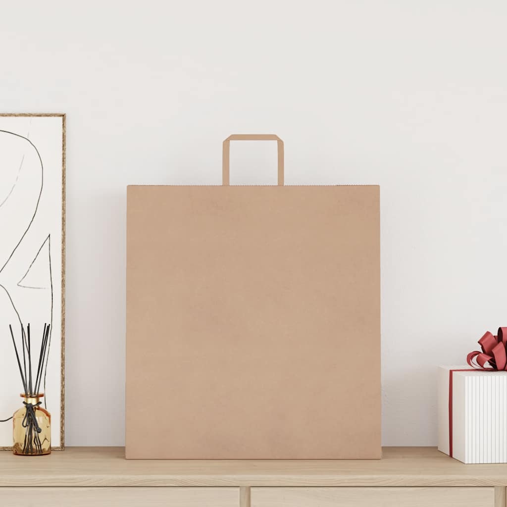 Papieren zakken 250 st met hengsels 45x17x48 cm bruin is nu te koop bij PeponiXL, paradijselijk wonen!