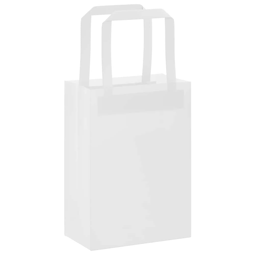 Papieren zakken 50 st met hengsels 15x8x21 cm wit is nu te koop bij PeponiXL, paradijselijk wonen!