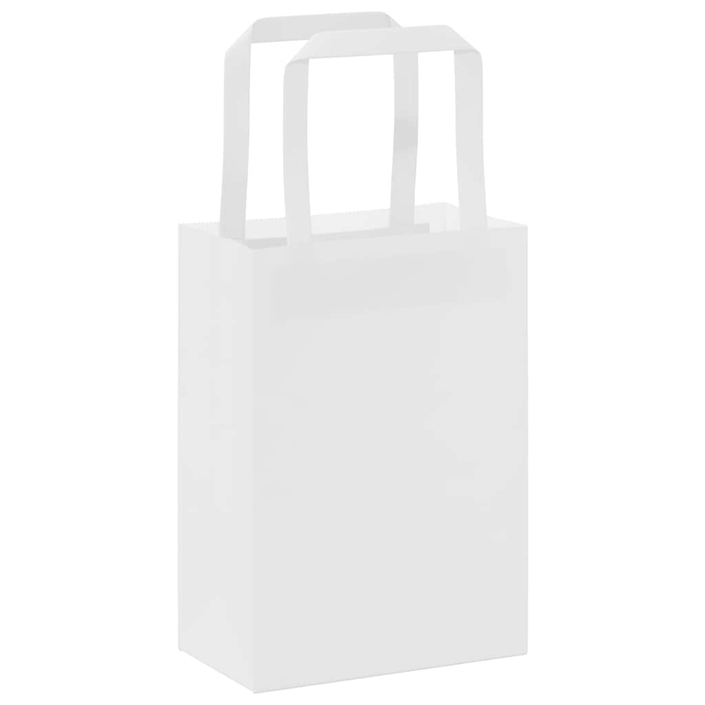 Papieren zakken 50 st met hengsels 15x8x21 cm wit is nu te koop bij PeponiXL, paradijselijk wonen!