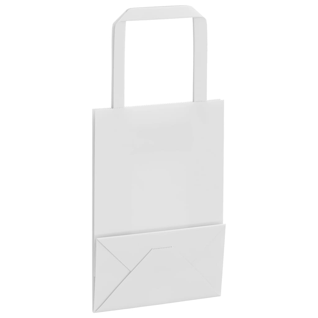 Papieren zakken 50 st met hengsels 15x8x21 cm wit is nu te koop bij PeponiXL, paradijselijk wonen!