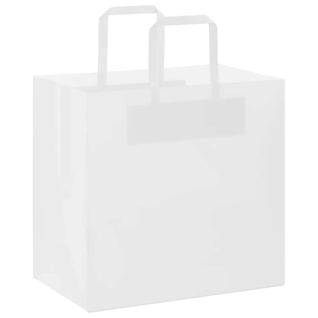 Papieren zakken 50 st met hengsels 26x17x25 cm wit is nu te koop bij PeponiXL, paradijselijk wonen!
