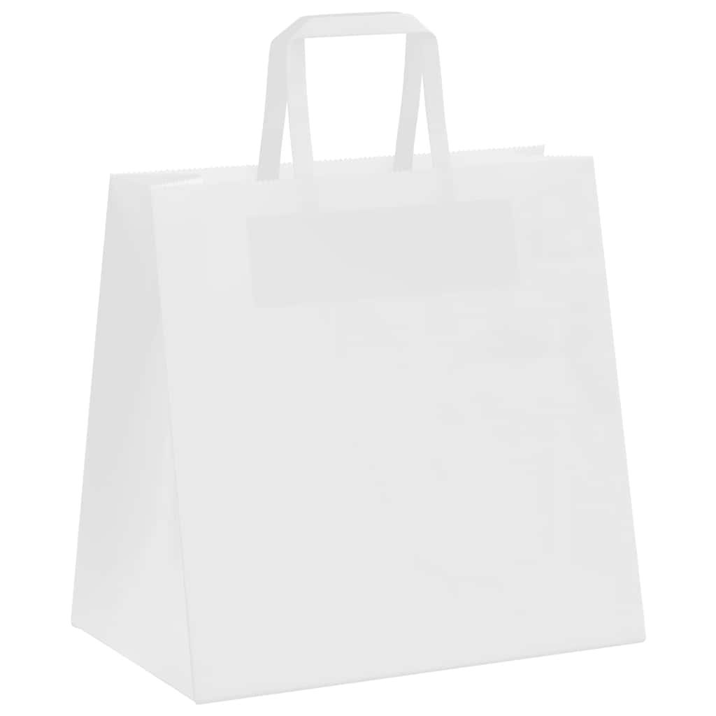 Papieren zakken 50 st met hengsels 26x17x25 cm wit is nu te koop bij PeponiXL, paradijselijk wonen!