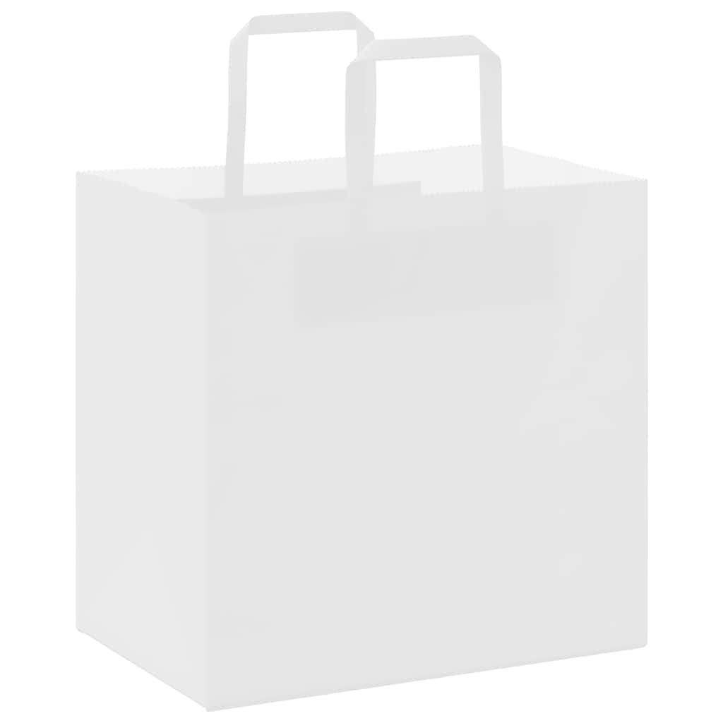 Papieren zakken 50 st met hengsels 26x17x25 cm wit is nu te koop bij PeponiXL, paradijselijk wonen!