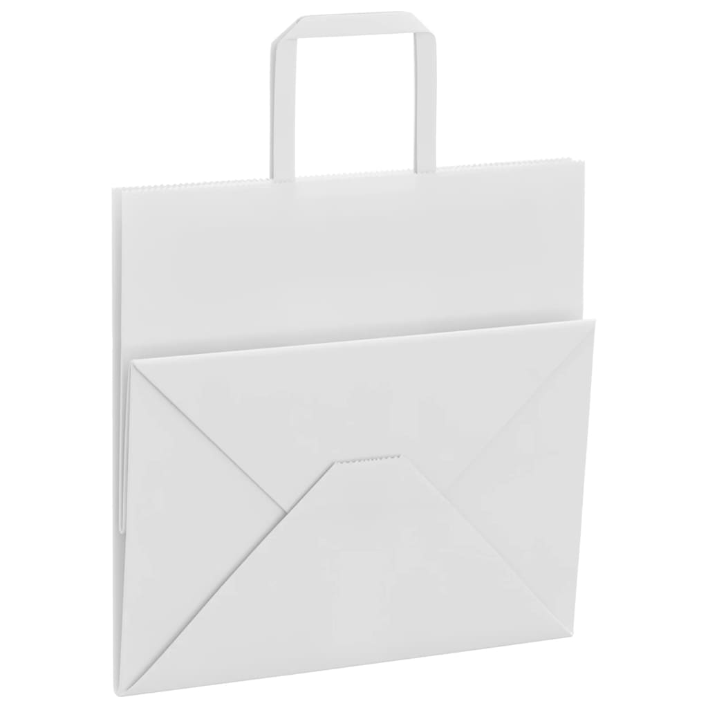 Papieren zakken 50 st met hengsels 26x17x25 cm wit is nu te koop bij PeponiXL, paradijselijk wonen!