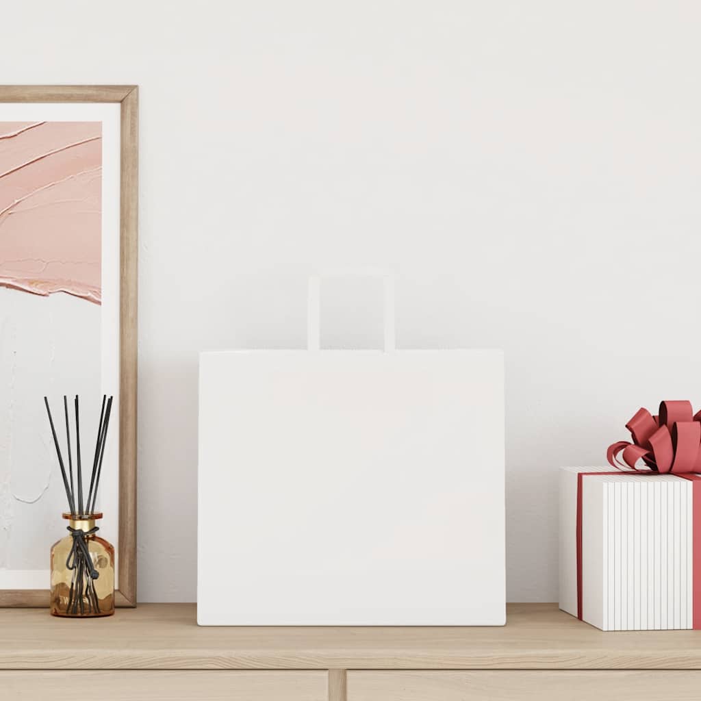 Papieren zakken 50 st met hengsels 32x22x28 cm wit is nu te koop bij PeponiXL, paradijselijk wonen!